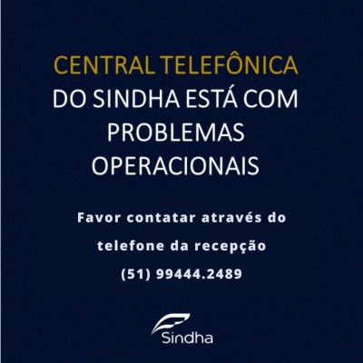 Central telefônica do Sindha está com problemas operacionais.