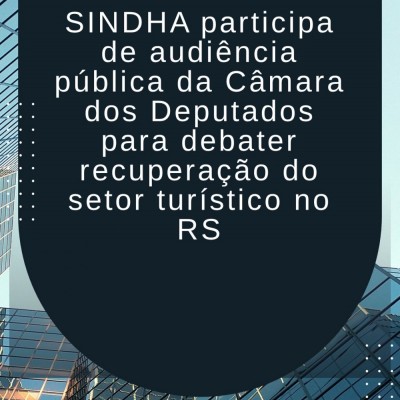 SINDHA participa de audiência pública da Câmara dos Deputados para debater recuperação do setor turístico no RS