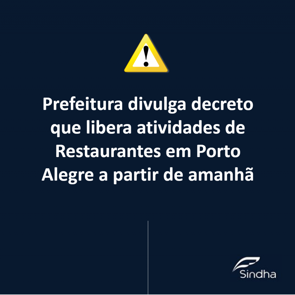 Prefeitura publica decreto que libera atividades da gastronomia em POA