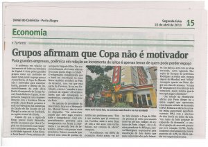 Matéria publicada no Jornal do Comércio de 22/04/2013