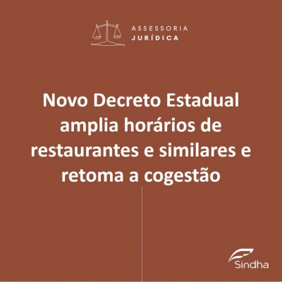 Novo Decreto Estadual amplia horários de restaurantes e similares e retoma a cogestão