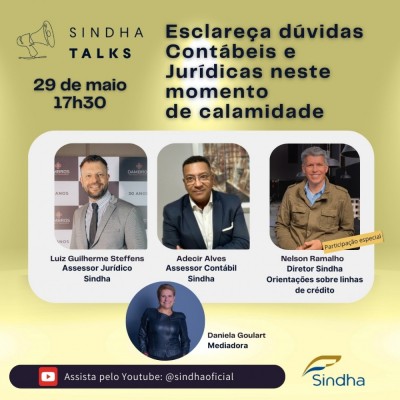 SINDHA TALKS: ESCLAREÇA DÚVIDAS CONTÁBEIS E JURÍDICAS NESTE MOMENTO DE CALAMIDADE