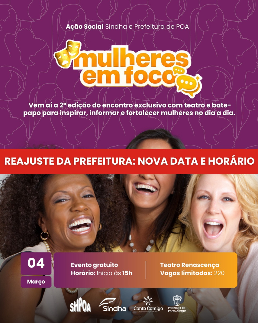 EVENTO GRATUITO| 2&ordm; EDI&Ccedil;&Atilde;O MULHERES EM FOCO