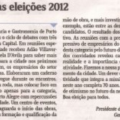 Artigo do presidente no Jornal do Comércio