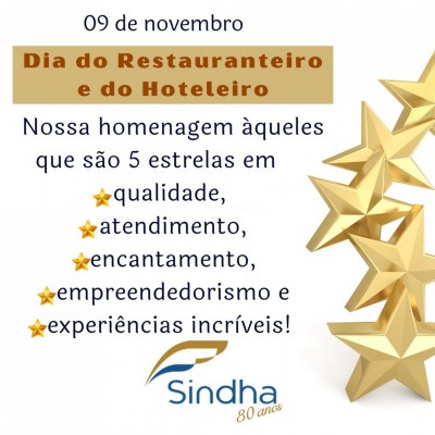 9 DE NOVEMBRO - DIA DO HOTELEIRO E DO RESTAURANTEIRO