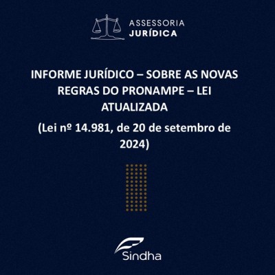 INFORME SOBRE AS NOVAS REGRAS DO PRONAMPE – LEI ATUALIZADA (Lei nº 14.981, de 20 de setembro de 2024)