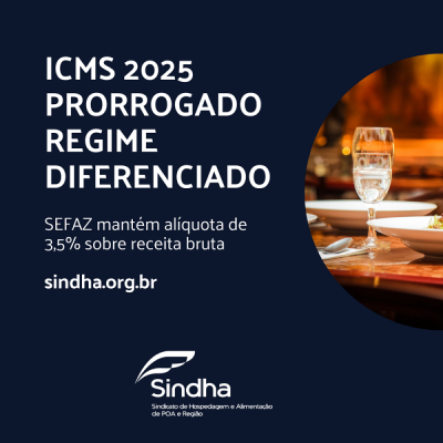 ICMS - RENOVAÇÃO PARA 2025 DO REGIME DIFERENCIADO PARA BARES E RESTAURANTES - RS 