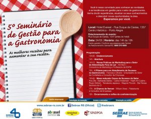 Seminário sobre gestão em Gastronomia